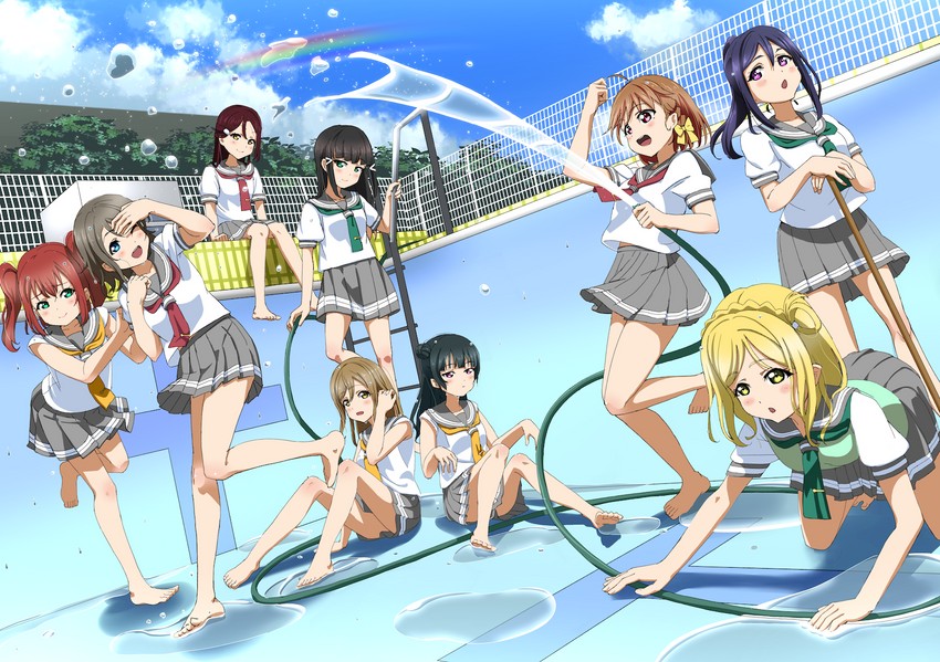 watanabe you, tsushima yoshiko, sakurauchi riko, takami chika, matsuura kanan, and 4 more (love live! and 1 more) drawn by ajapar