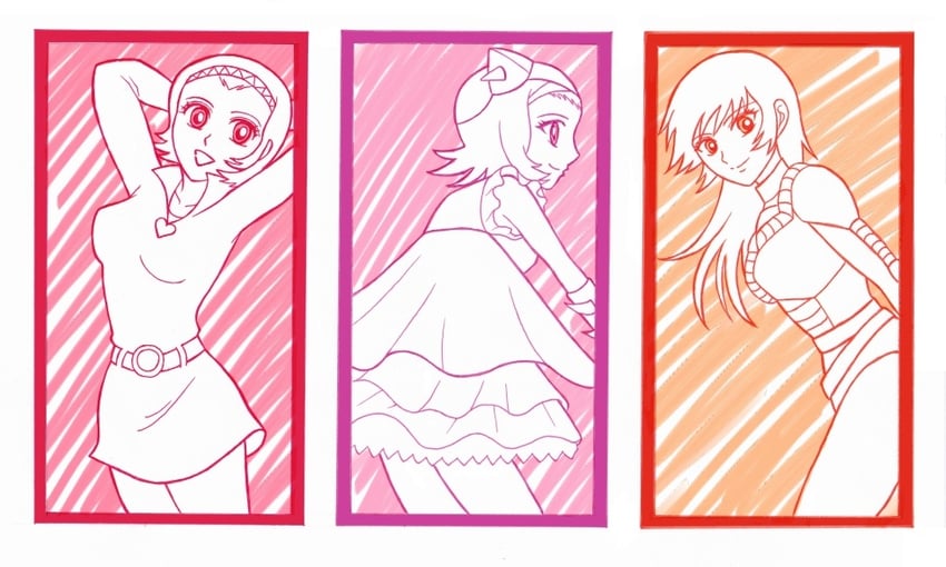saotome michiru, gecchan, and tachibana shou (getter robo and 2 more) drawn by kaibaraumi