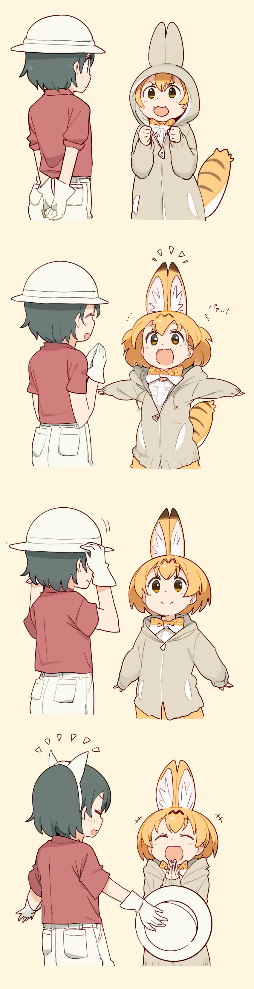 serval and kaban (kemono friends) drawn by kasa_list