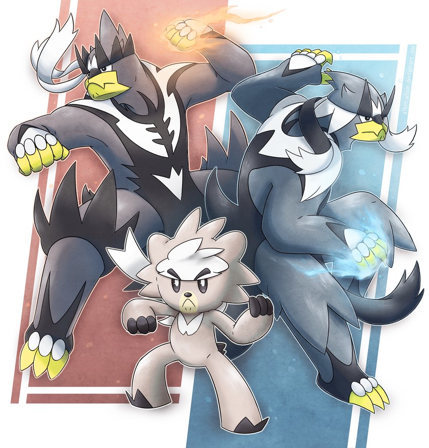 urshifu and kubfu (pokemon) drawn by albrt-wlson