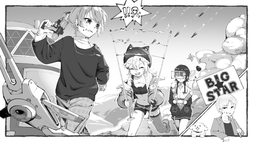 ichinose uruha, komori met, hack, and shirayuki reid (vspo! and 3 more) drawn by ury