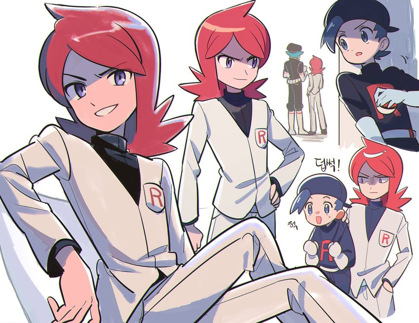 ethan, silver, and proton (pokemon and 1 more) drawn by chueog