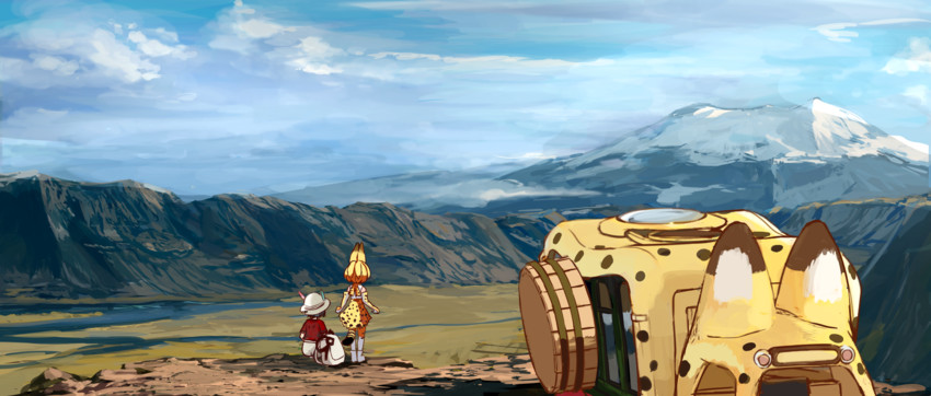 serval and kaban (kemono friends) drawn by morakkyo_(mephilas_g3)