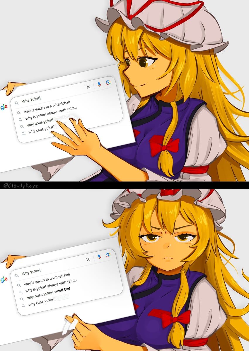 yakumo yukari (touhou and 1 more) drawn by cloudykeyz