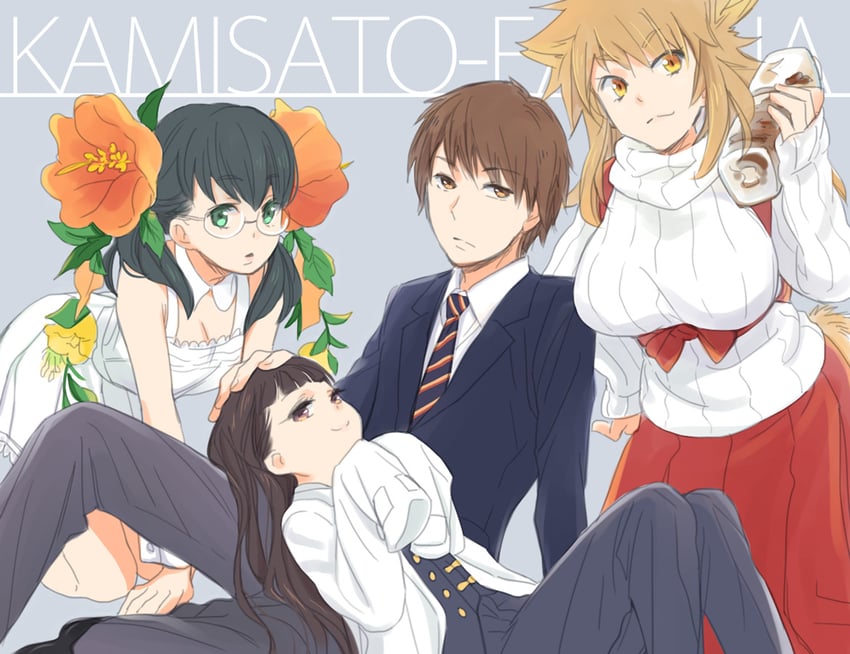 kamisato kakeru, elza, arimura ellen, and tazuma claire (toaru majutsu no index and 1 more) drawn by f-tani