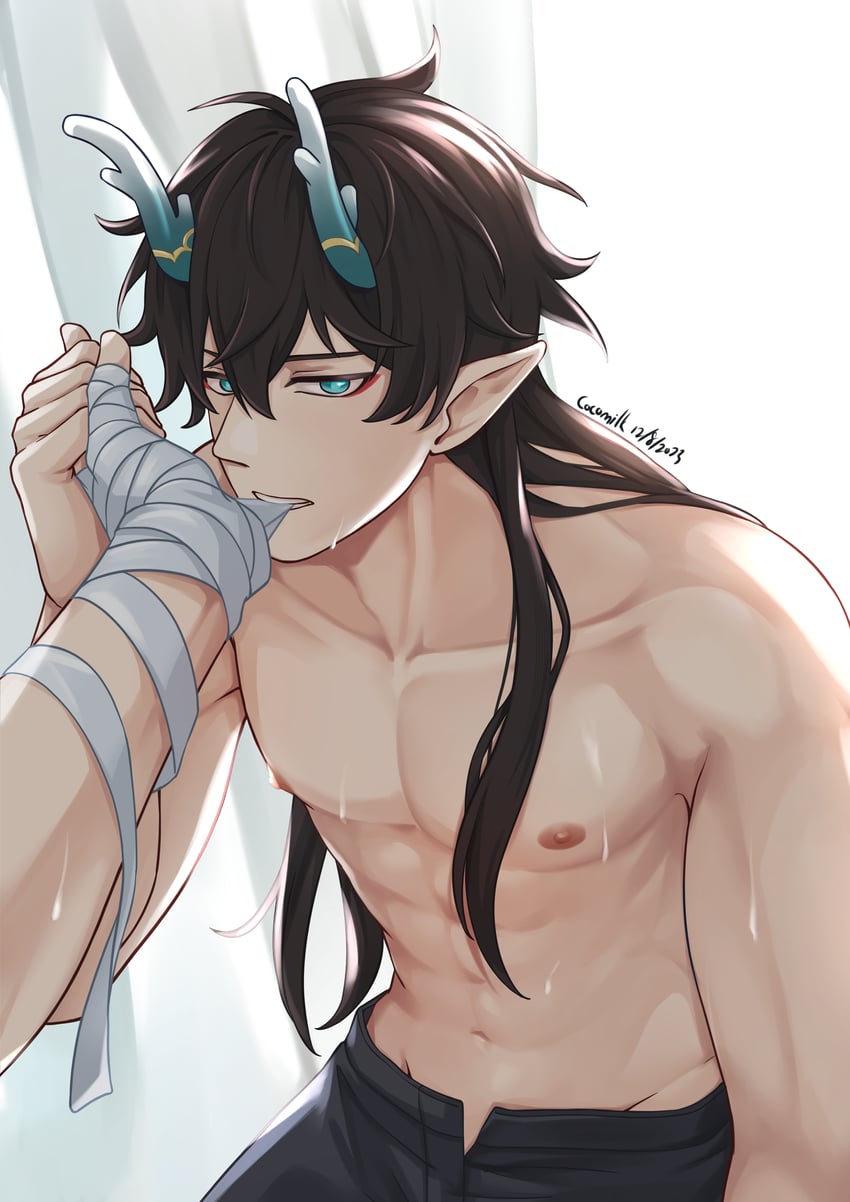 dan heng and blade (honkai and 1 more) drawn by kirene88