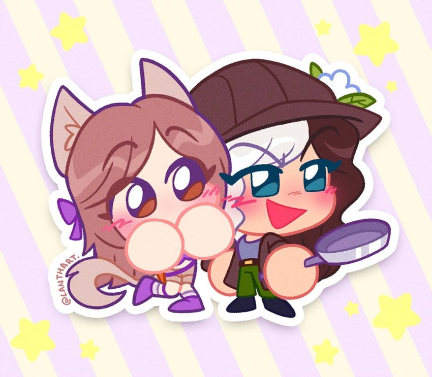 tinakitten and oibagi (minecraft youtube and 1 more) drawn by lanthart