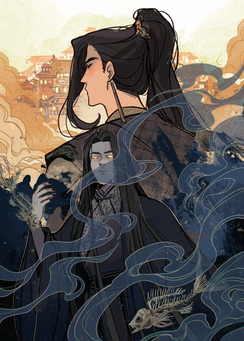 ming yi and he xuan (tianguan cifu) drawn by raccun7