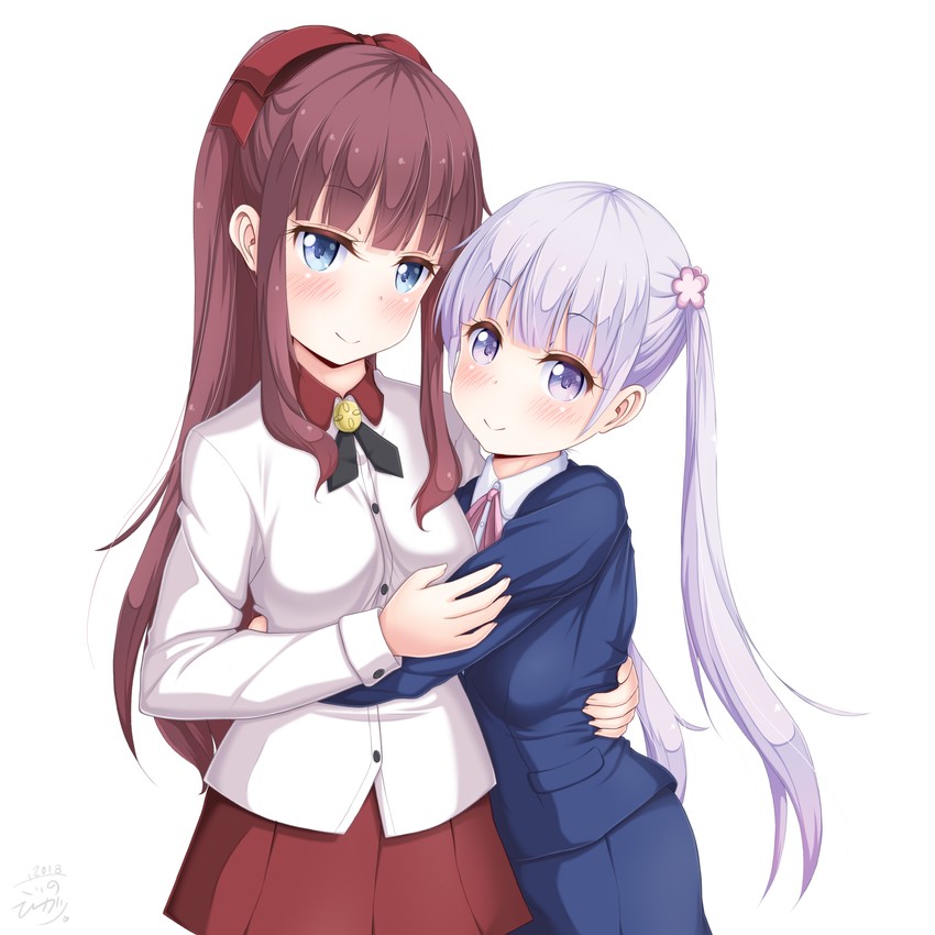 suzukaze aoba and takimoto hifumi (new game!) drawn by sainohikari
