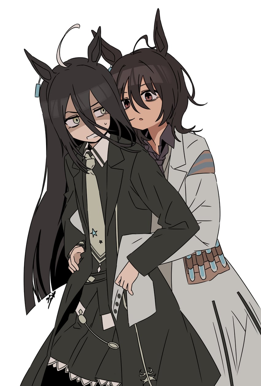agnes tachyon and manhattan cafe (umamusume) drawn by nankyoku_(gfey8832)