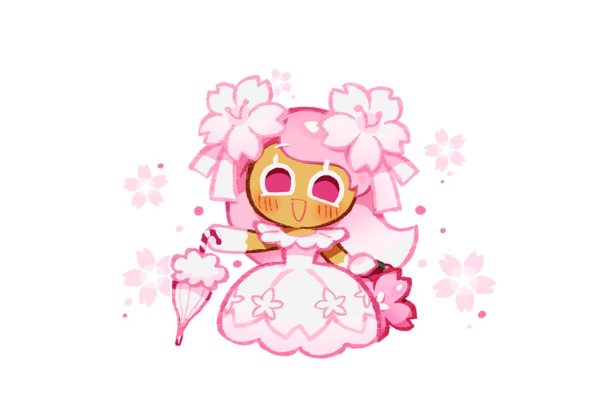 cherry blossom cookie (cookie run and 1 more) drawn by melvi0
