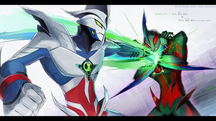 ultraman zero, ultraman belial, and way big (ultra series and 5 more) drawn by jcstr