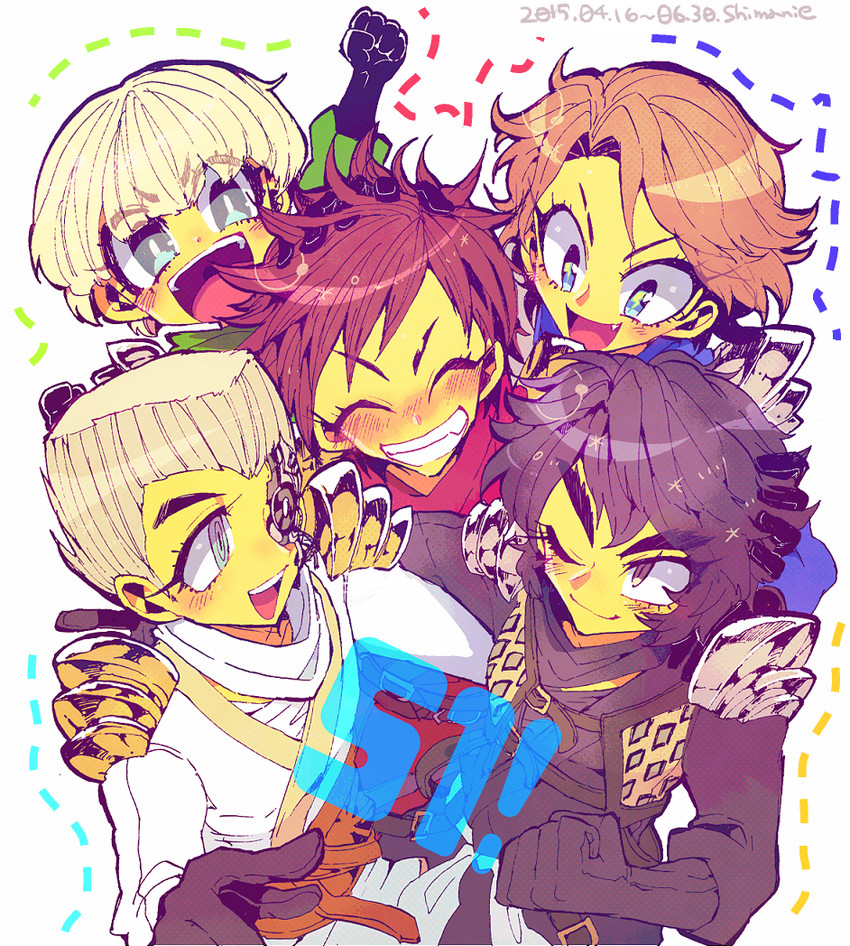 jay, cole, zane, kai, and lloyd garmadon (the lego group and 1 more) drawn by shimanie