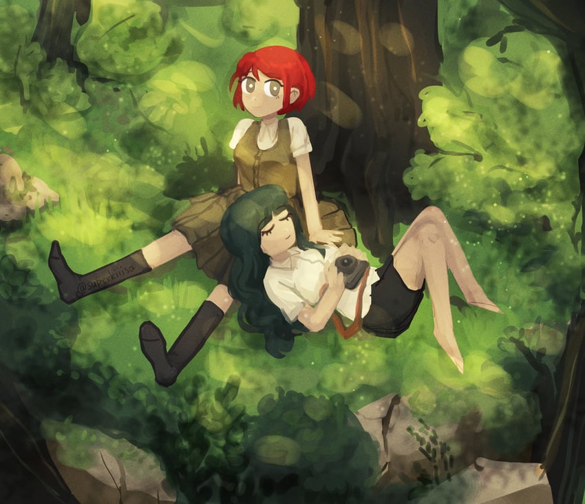 koizumi mahiru and satou (danganronpa and 1 more) drawn by lily_(superkiiisa)