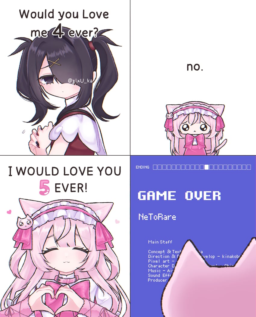 ame-chan and pien cat (needy girl overdose) drawn by yui_(htbanz3)