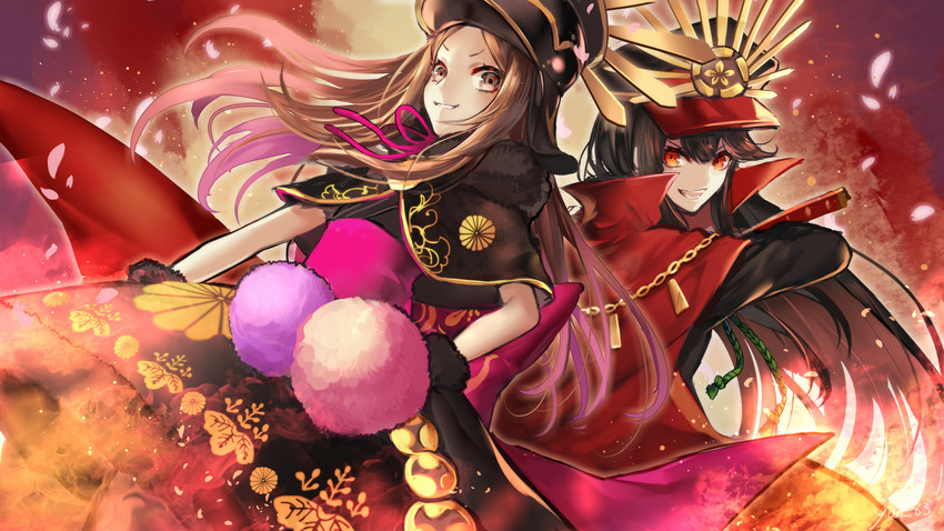 oda nobunaga and chacha (fate and 1 more) drawn by arisato_yui