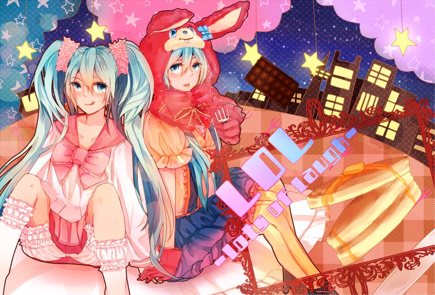 hatsune miku (vocaloid and 1 more) drawn by akabane0406