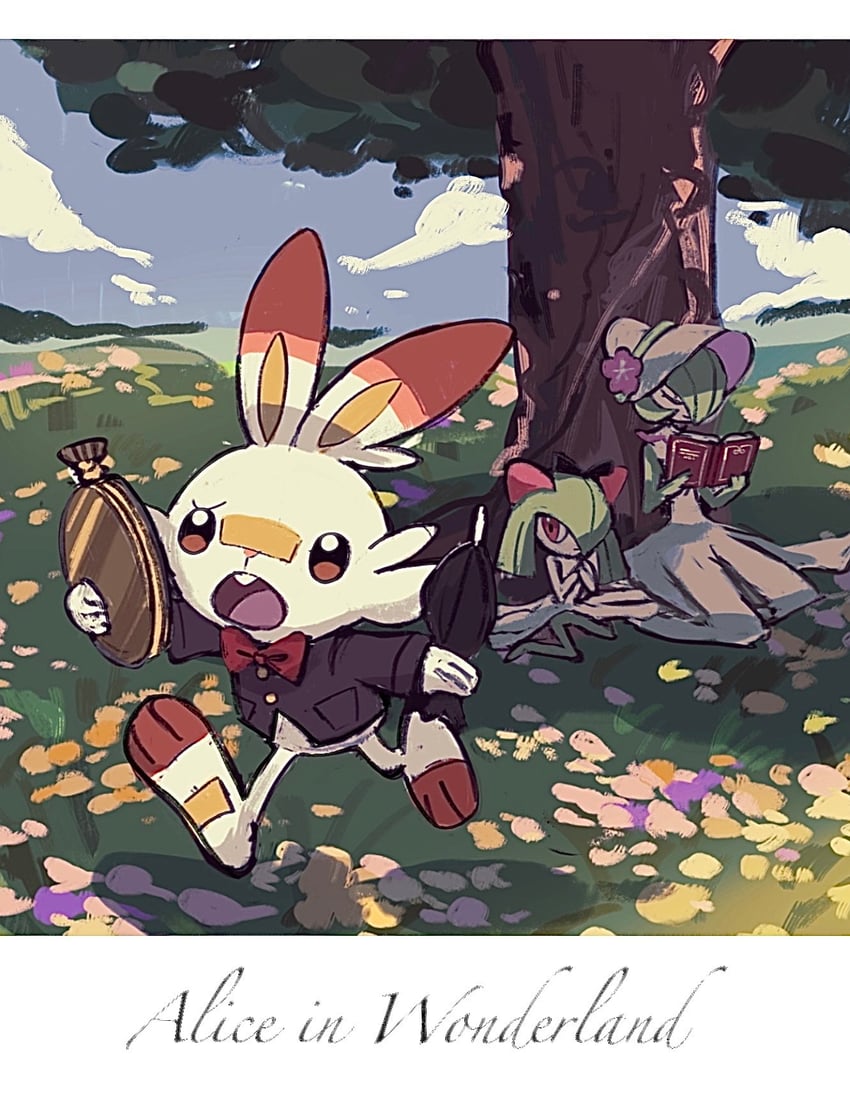 gardevoir, kirlia, and scorbunny (pokemon and 2 more) drawn by anzu_(01010611)