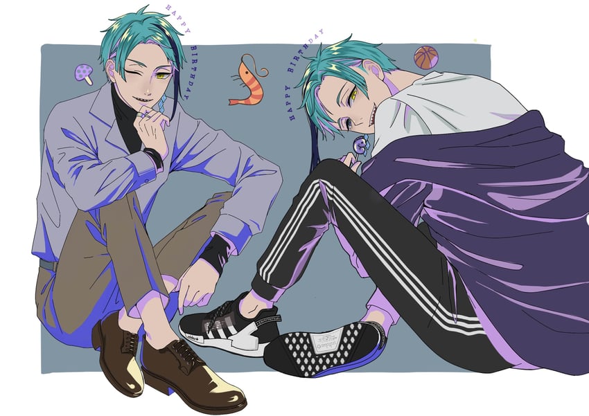 floyd leech and jade leech (twisted wonderland) drawn by ukichan12011