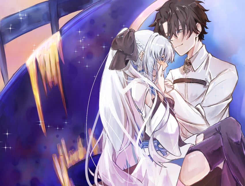 fujimaru ritsuka and morgan le fay (fate and 1 more) drawn by anomeneko