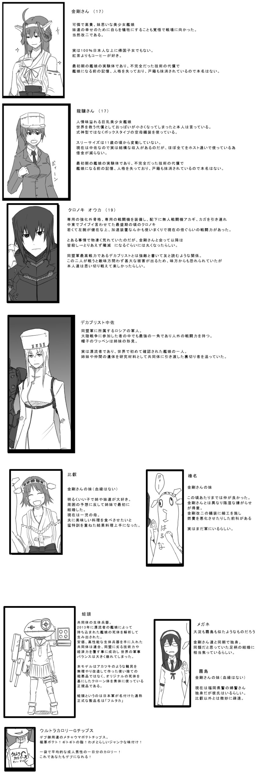 kongou, haruna, ryuujou, ooyodo, hiei, and 3 more (kantai collection) drawn by 8-gou_(mechanist08)