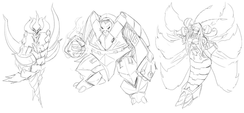sol titanion, noble mandrago, and heat genblem (mega man and 2 more) drawn by ebizome