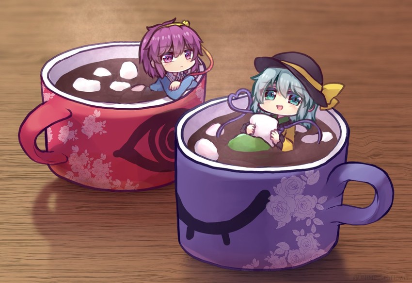 komeiji koishi and komeiji satori (touhou) drawn by unime_seaflower