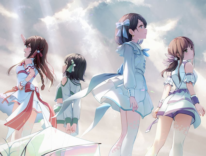 suzuki anzu, hinata nao, shirafuji tamaki, and natsume haru (iwamotochou geinousha and 1 more) drawn by kagawa_ichigo