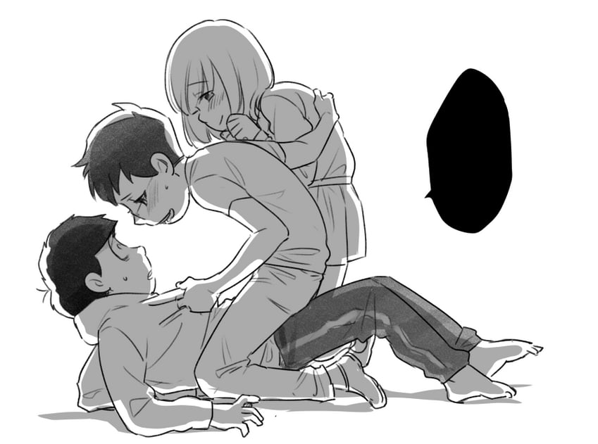 matsuno ichimatsu, glasses boy, and short-haired girl (osomatsu and 1 more) drawn by kayoko_(panchlora)
