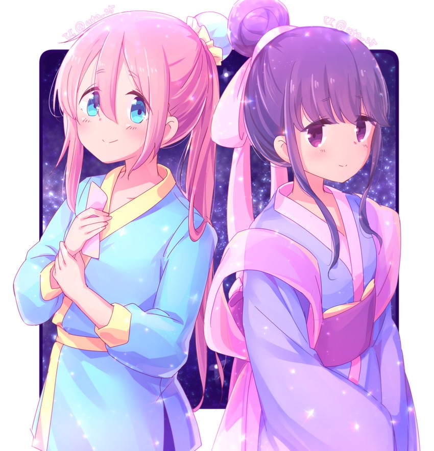 shima rin, kagamihara nadeshiko, orihime, and hikoboshi (yurucamp) drawn by uta_25