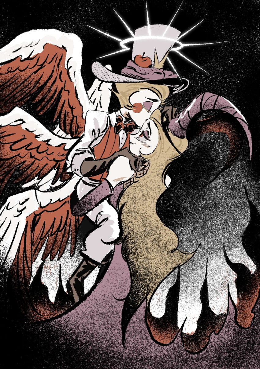 lucifer morningstar and lilith (hazbin hotel) drawn by rong_doodle