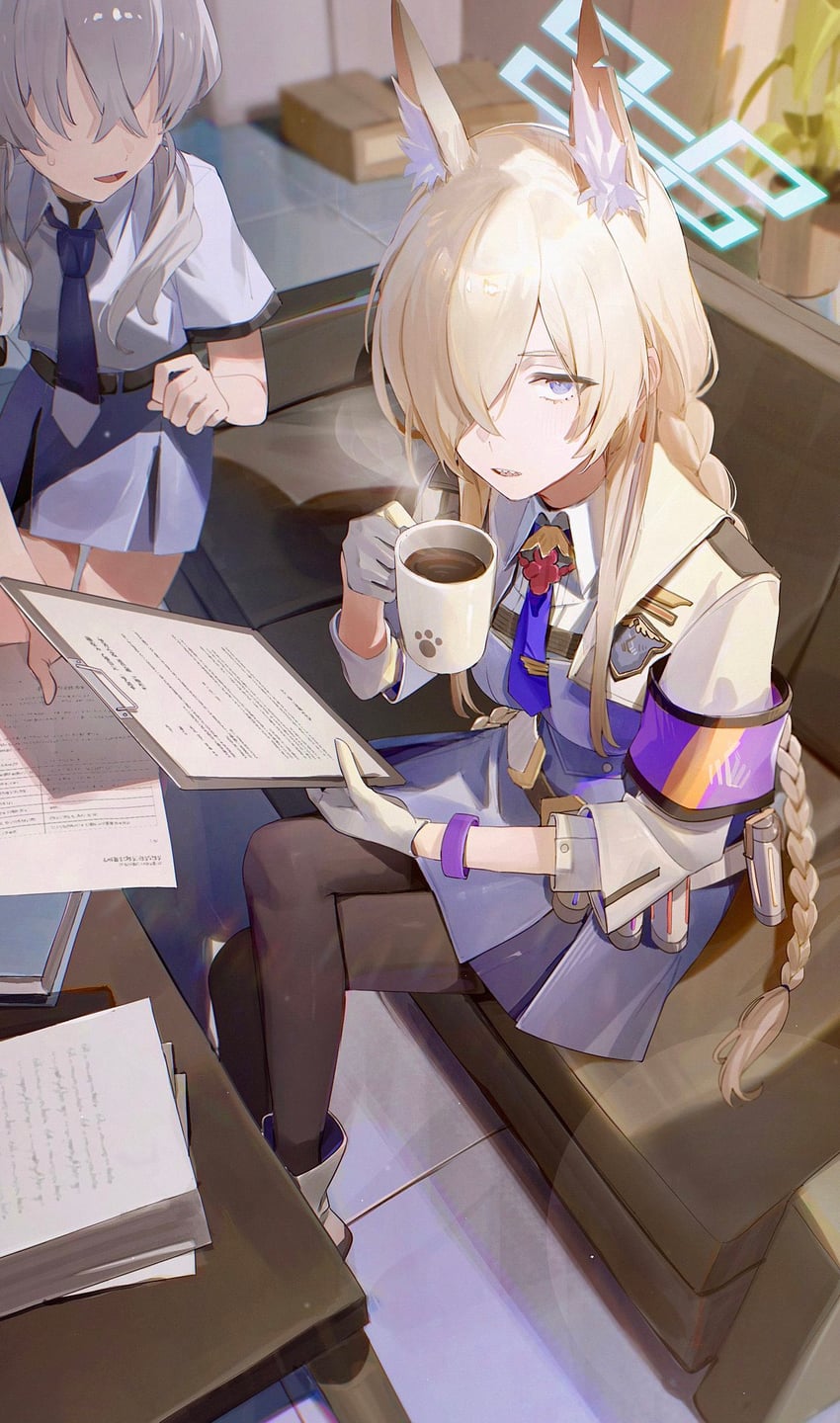 kanna and valkyrie police academy student (blue archive) drawn by flatshi