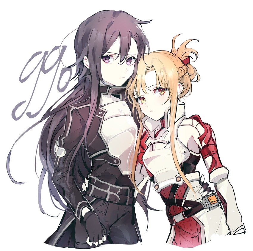 asuna and kirito (sword art online) drawn by gaaamtyyy