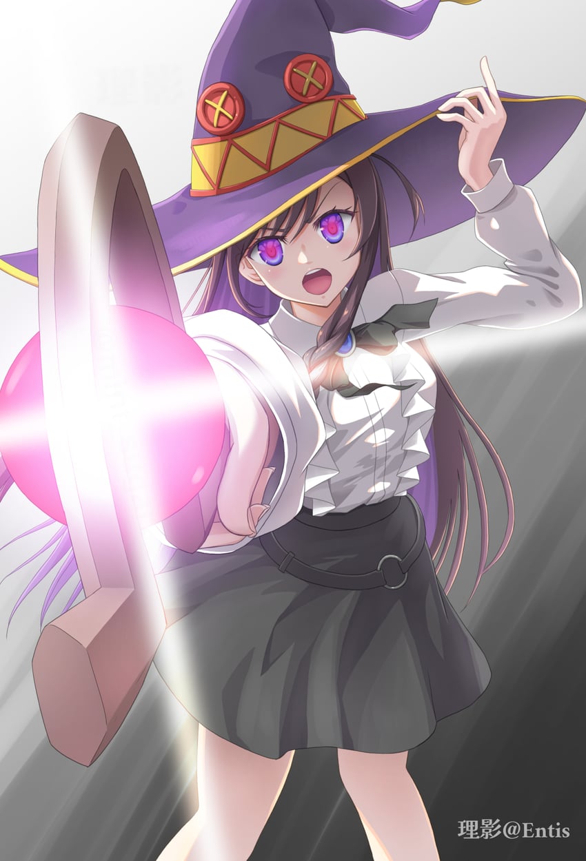 megumin, alina clover, and takahashi rie (kono subarashii sekai ni shukufuku wo! and 1 more) drawn by leshade_entis