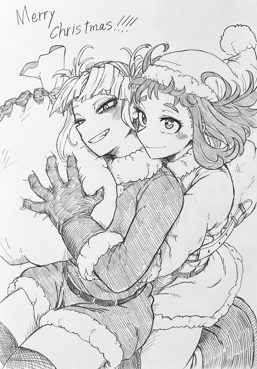 uraraka ochaco and toga himiko (boku no hero academia) drawn by nagatomo1565