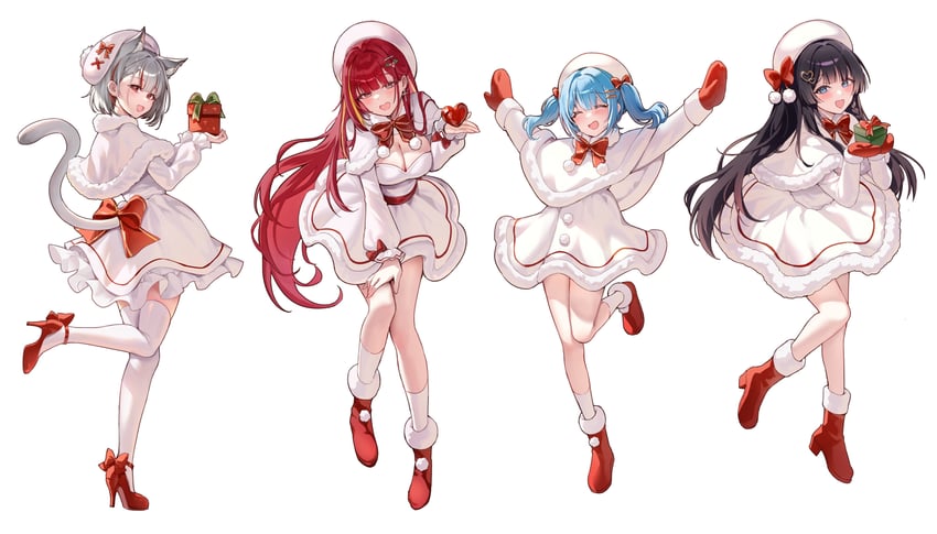 akane lize, shirayuki hina, neneko mashiro, and arahashi tabi (stellive) drawn by picter