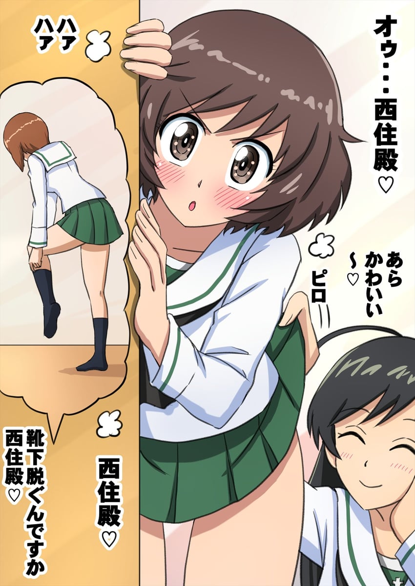 nishizumi miho, akiyama yukari, and isuzu hana (girls und panzer) drawn by omachi_(slabco)