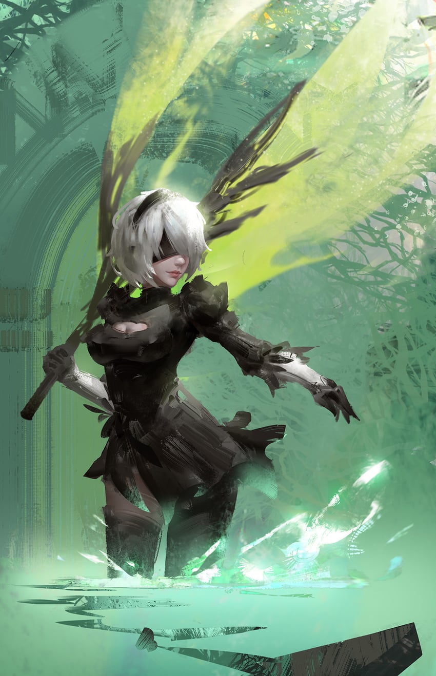 2b (nier and 1 more) drawn by yunlong_wen