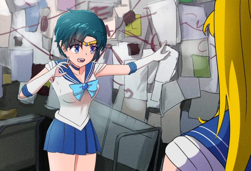 tsukino usagi, sailor moon, mizuno ami, and sailor mercury (bishoujo senshi sailor moon and 1 more) drawn by drawfag