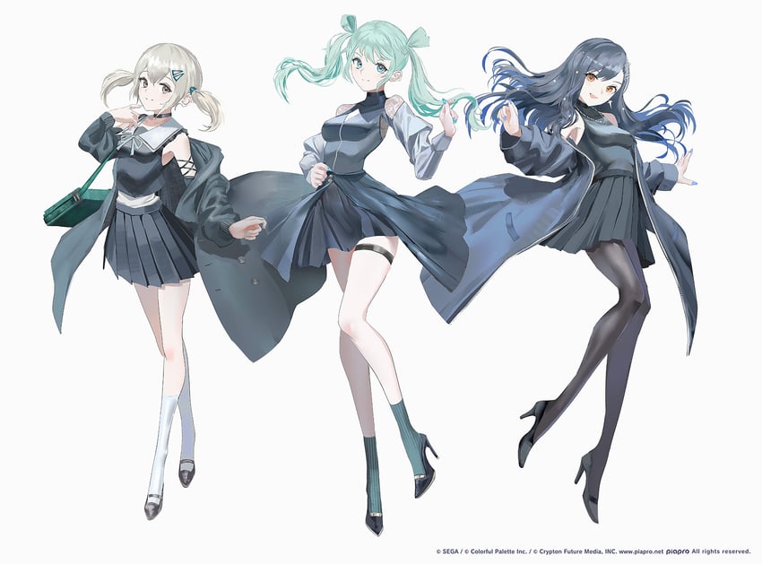 hatsune miku, shiraishi an, azusawa kohane, and vivid bad squad miku (vocaloid and 2 more) drawn by swav