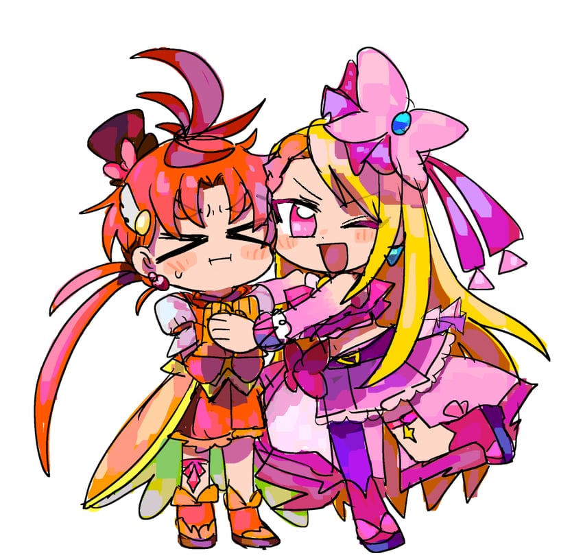 hijiri ageha, yuunagi tsubasa, cure butterfly, and cure wing (precure and 1 more) drawn by 2ekuse