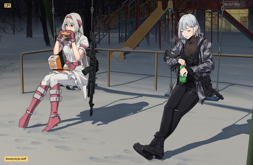 an-94 and ak-12 (girls' frontline and 1 more) drawn by j_adsen