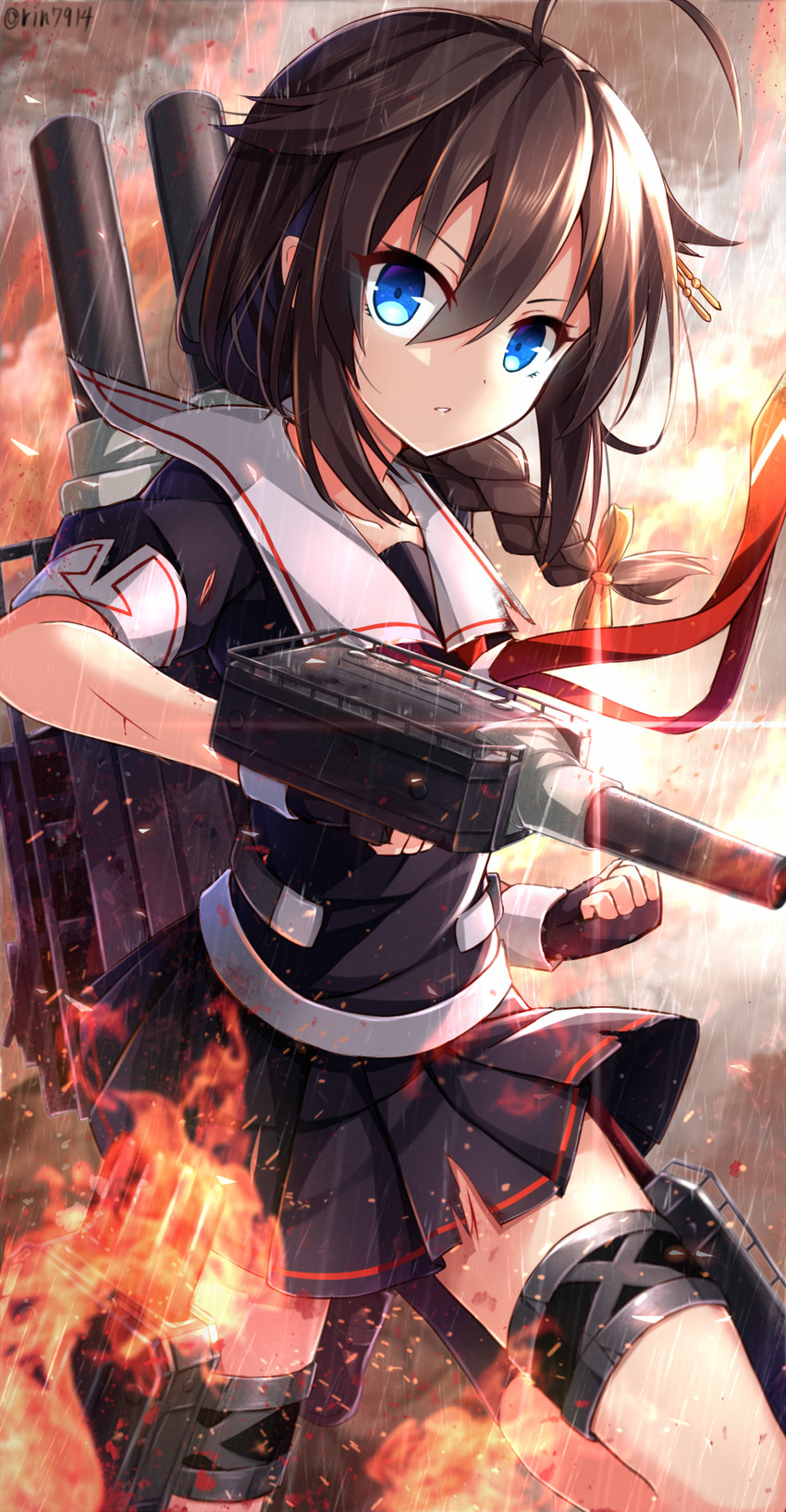 shigure and shigure kai ni (kantai collection) drawn by rin_yuu