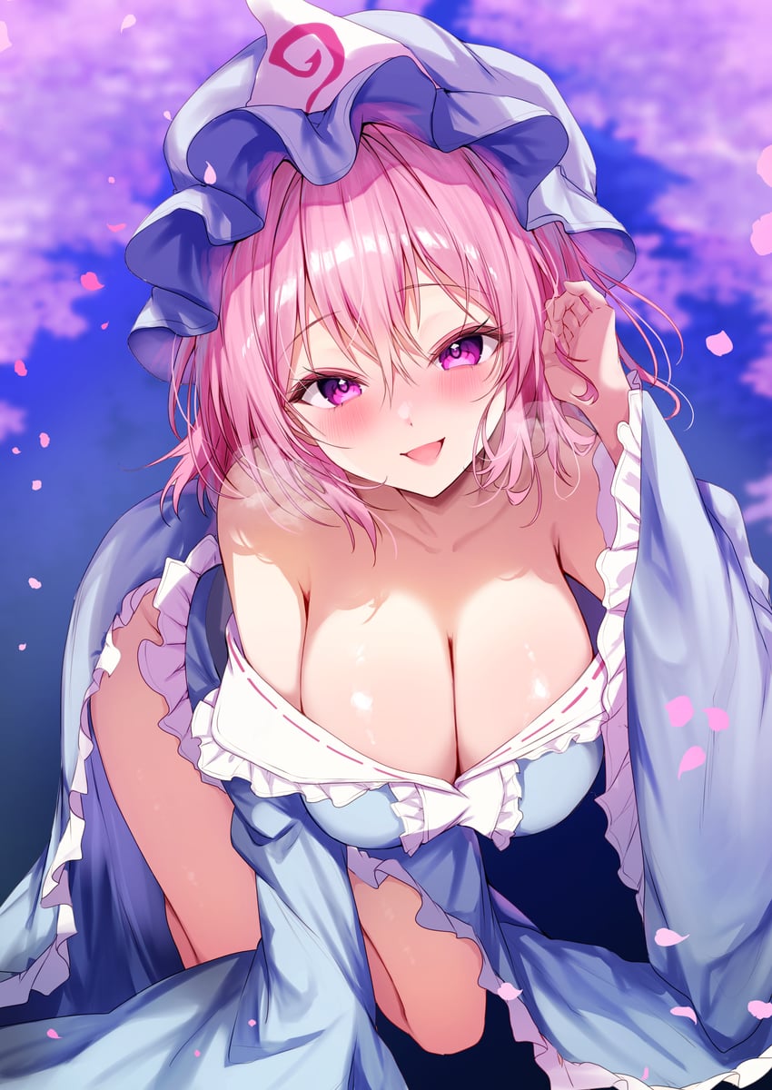 saigyouji yuyuko (touhou) drawn by nenobi_(nenorium)