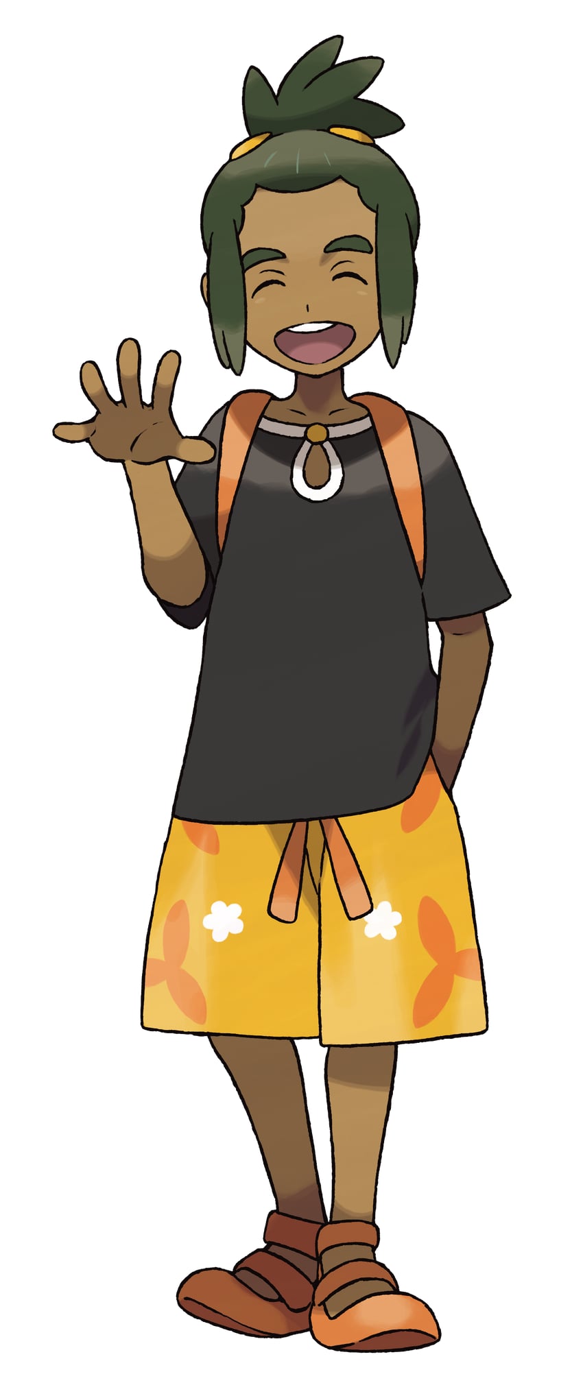 hau (pokemon and 1 more) drawn by sugimori_ken