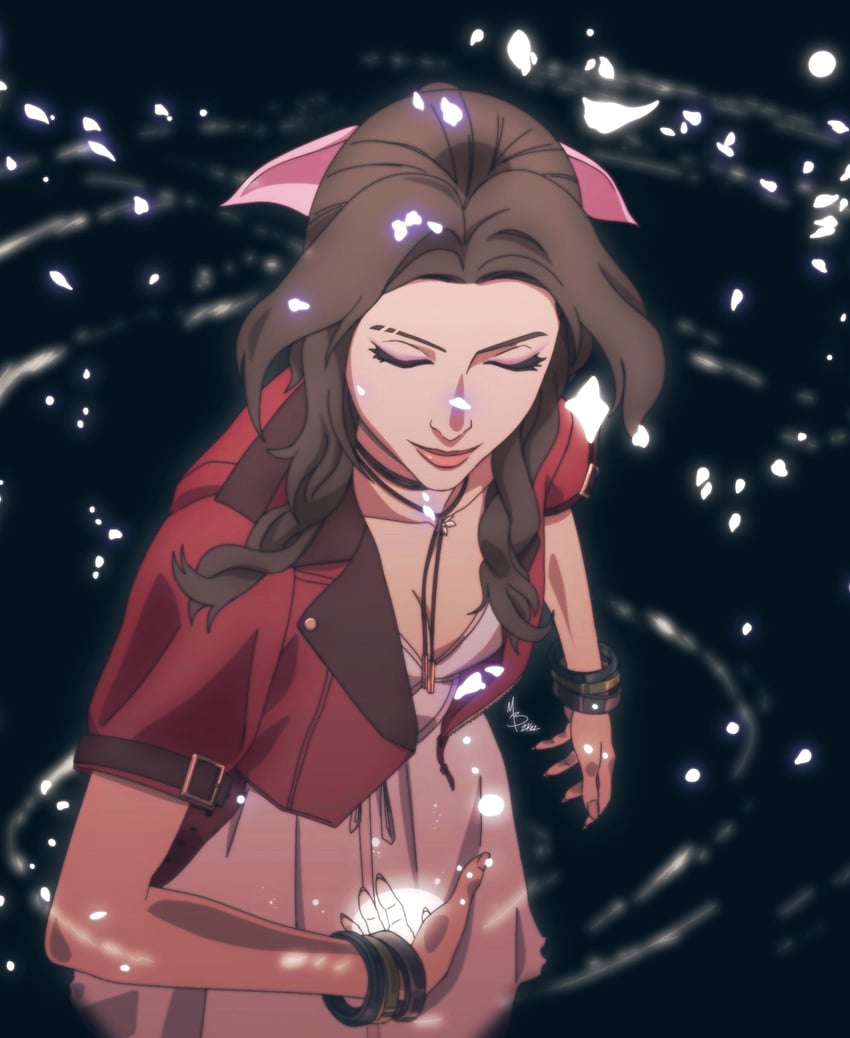 aerith gainsborough (final fantasy and 2 more) drawn by matthewb64