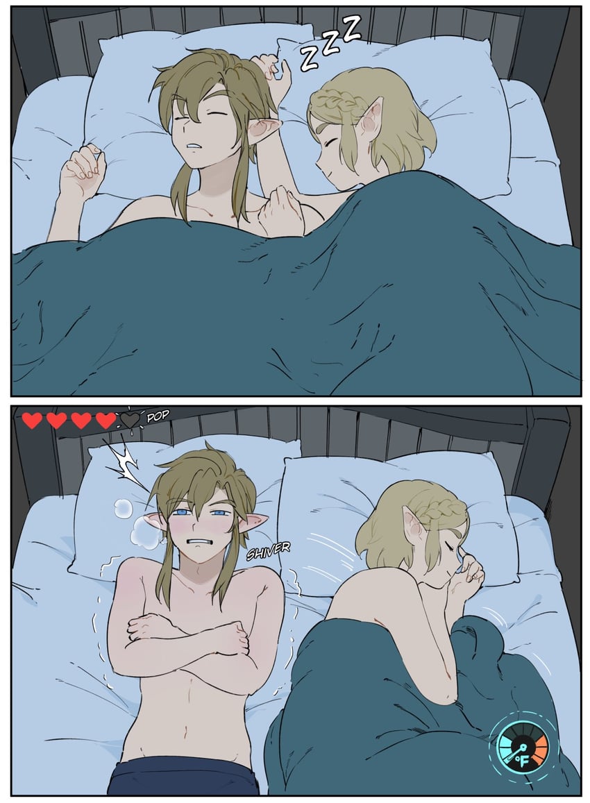 link and princess zelda (the legend of zelda and 1 more) drawn by giganticbuddha