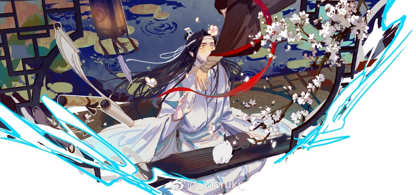 wei wuxian and lan wangji (modao zushi) drawn by moruki