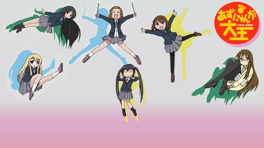akiyama mio, nakano azusa, hirasawa yui, tainaka ritsu, kotobuki tsumugi, and 1 more (k-on! and 1 more) drawn by tobarin