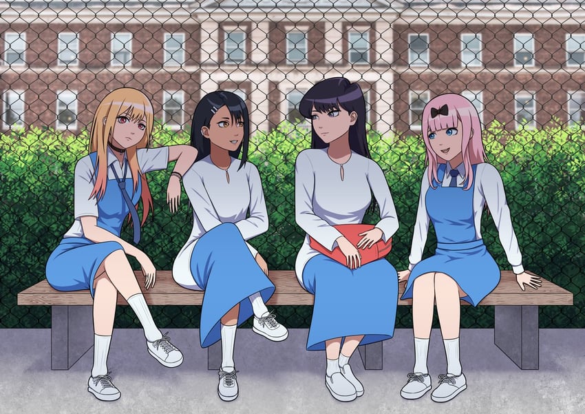 kitagawa marin, komi shouko, fujiwara chika, and nagatoro hayase (kaguya-sama wa kokurasetai ~tensai-tachi no renai zunousen~ and 3 more) drawn by art_of_wan